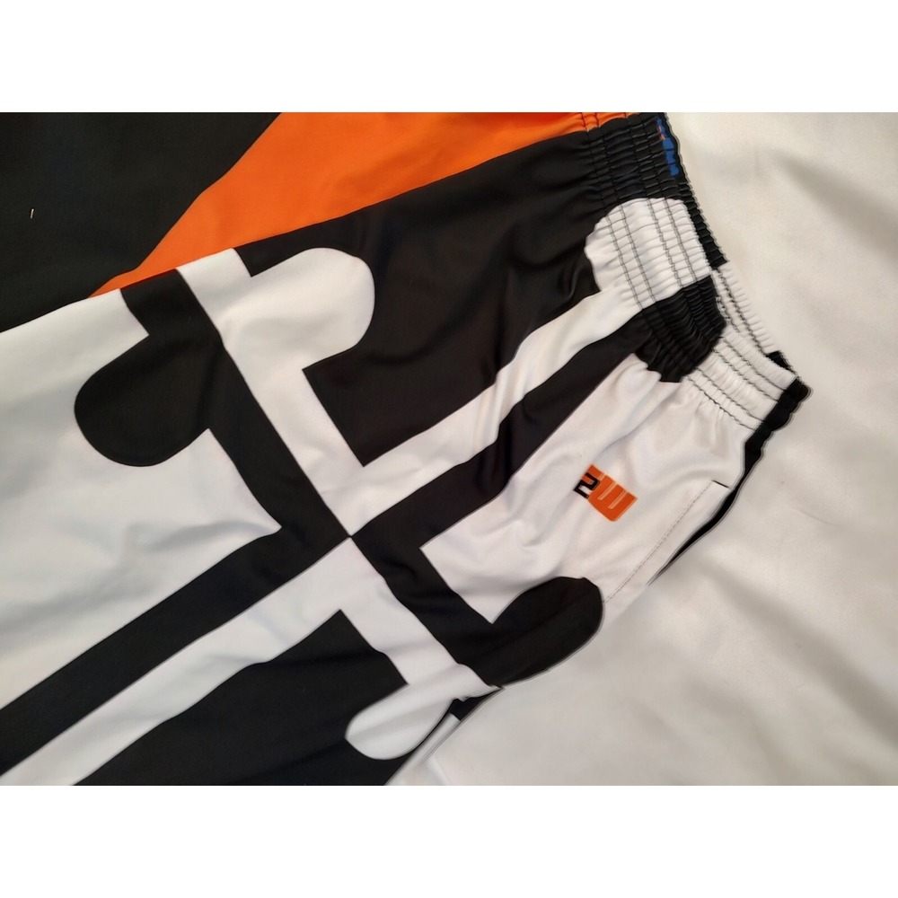 Fit 2 Win Shorts Maryland Flag Print Men's Basketball Orioles Orange & Black M - Picture 2 of 5
